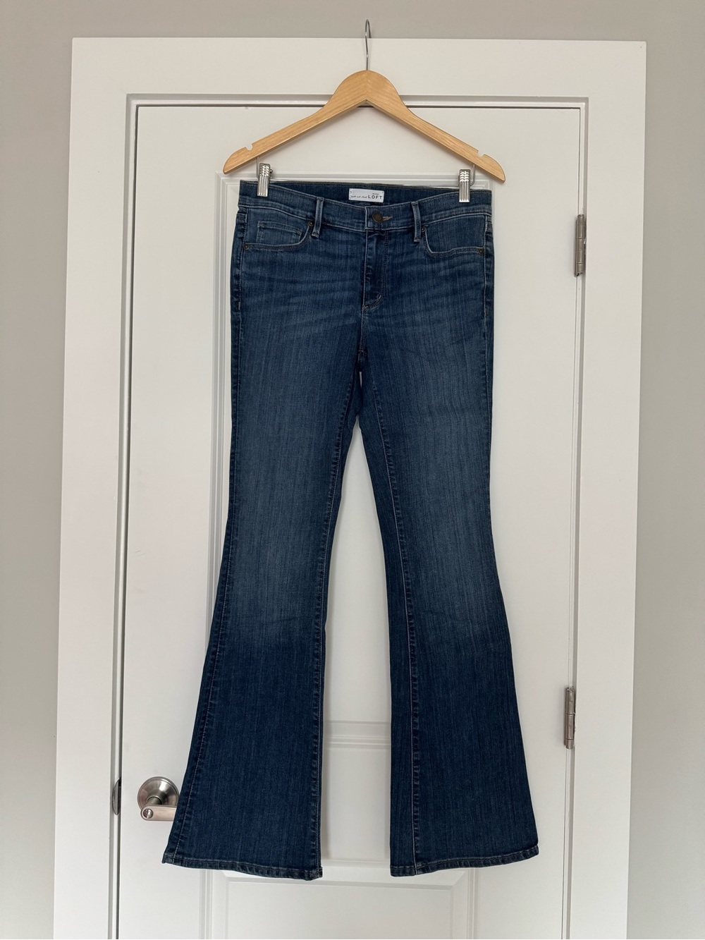 LOFT Women's Dark Blue Flared Jeans